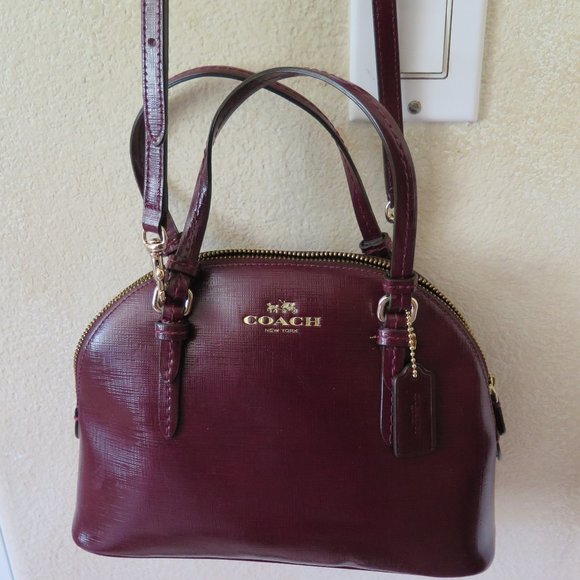 SOLD Coach Maroon Mini Satchel - Picture 1 of 8